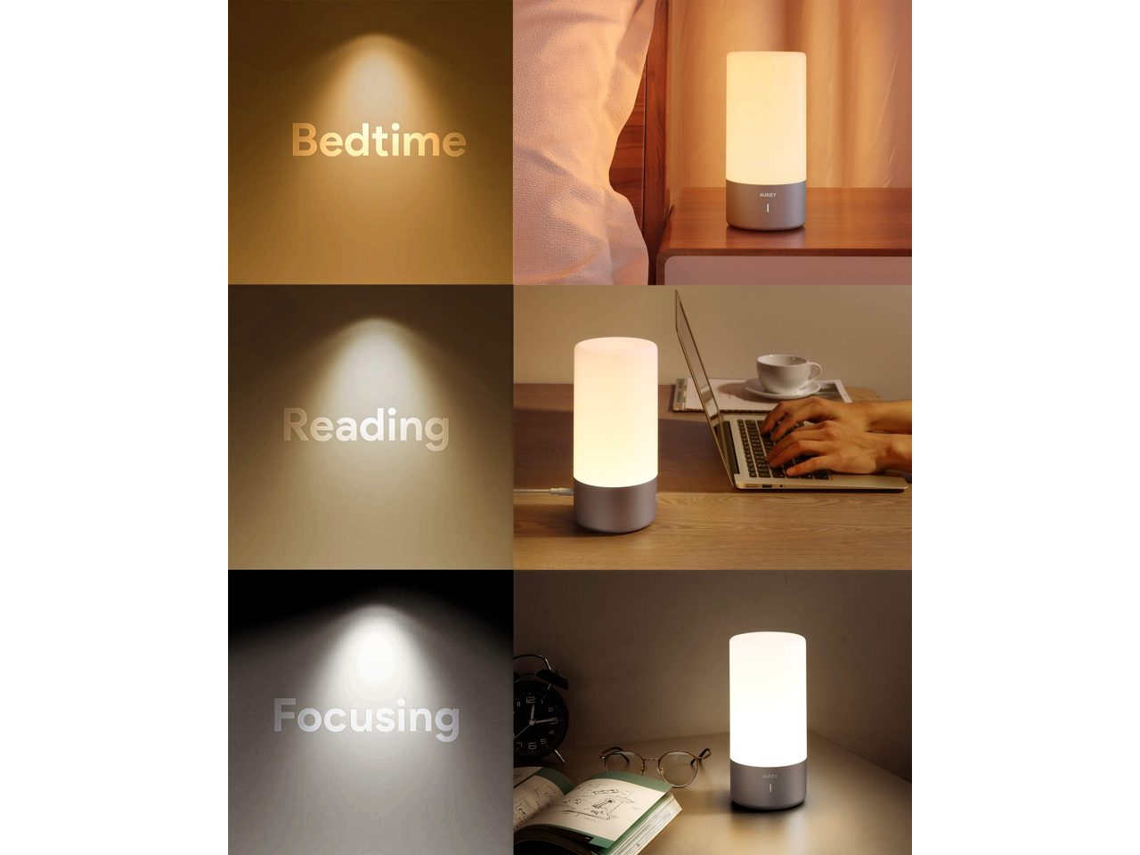 aukey touch sensor bedside lamp