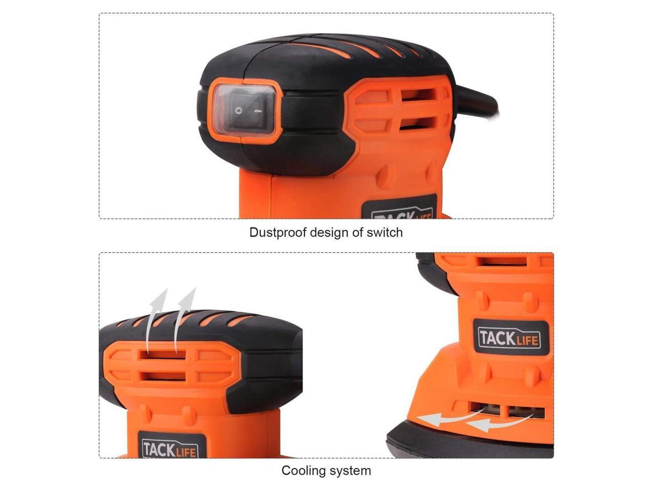 TACKLIFE Classic Mouse Detail Sander With 12Pcs Sandpapers, 12,000 RPM