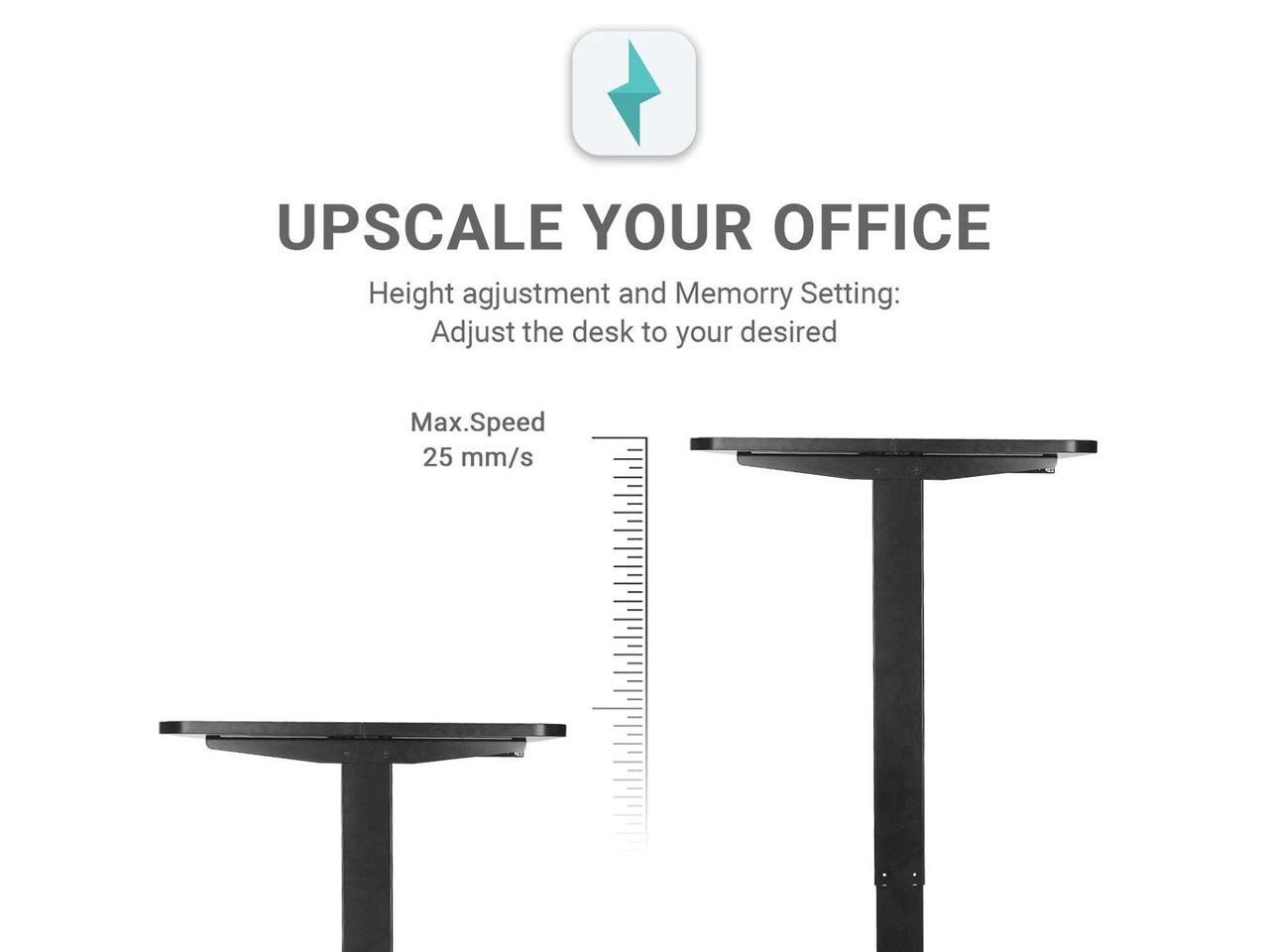 TACKLIFE Height Adjustable Standing Desk, 5key 2step Memory Mode