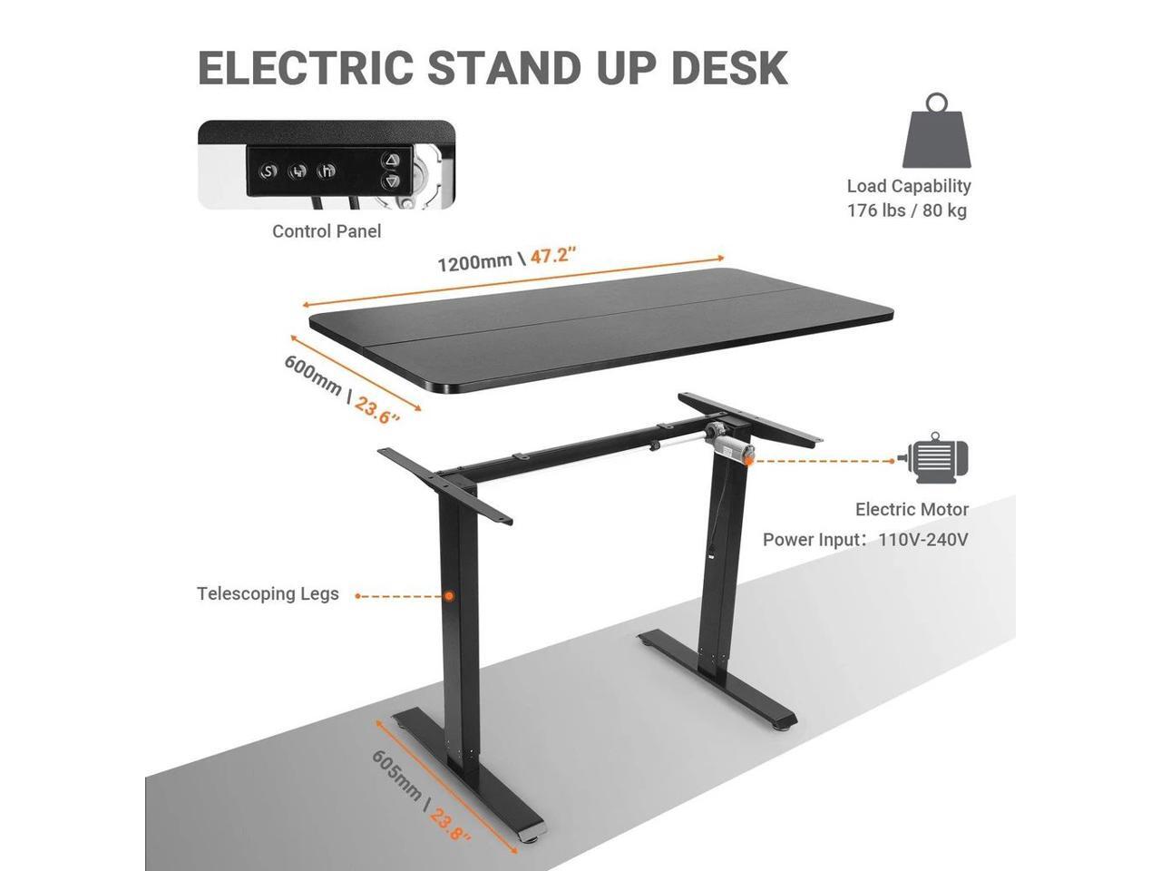 TACKLIFE Height Adjustable Standing Desk, 5key 2step Memory Mode
