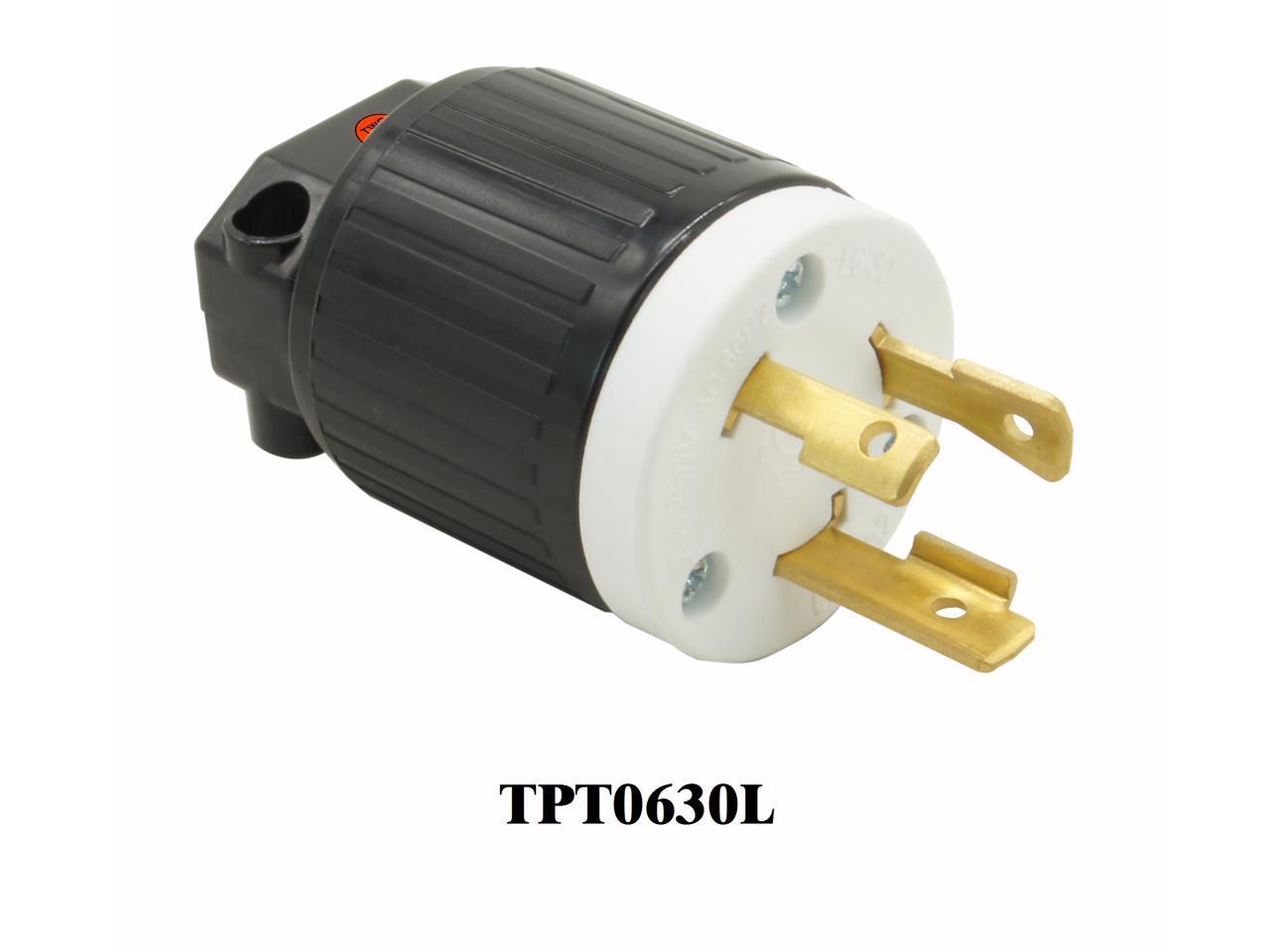 30 Amp 250 Volt Male Female Twist Lock 3 Wire Plug Nema L6-30P/30R YGA017-KIT 
