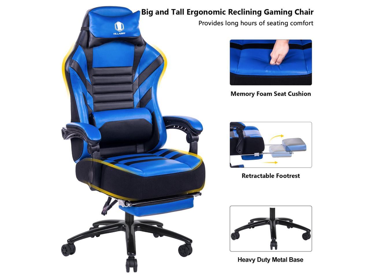 Killabee Big and Tall 400lb Massage Memory Foam Gaming Chair