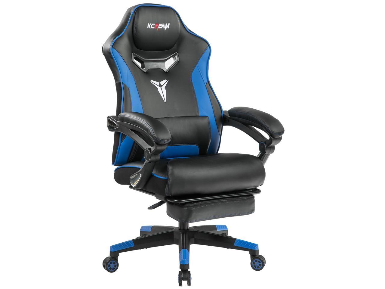 MIRacing Gaming Chair Reclining Memory Foam Racing Computer Chair Ergonomic High-Back Desk Office Chair with Headrest and Lumbar Support Blue