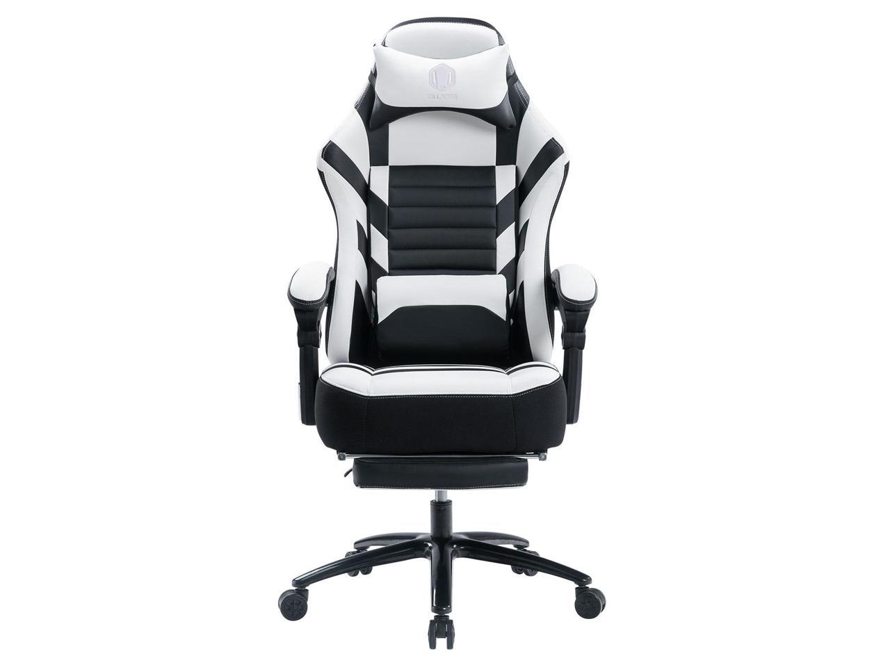 Adjustable Massage Lumbar Cushion KILLABEE Big and Tall 350lb Massage Gaming Chair Metal Base Retractable Footrest High Back Ergonomic Leather Racing Computer Desk Executive Office Chair 