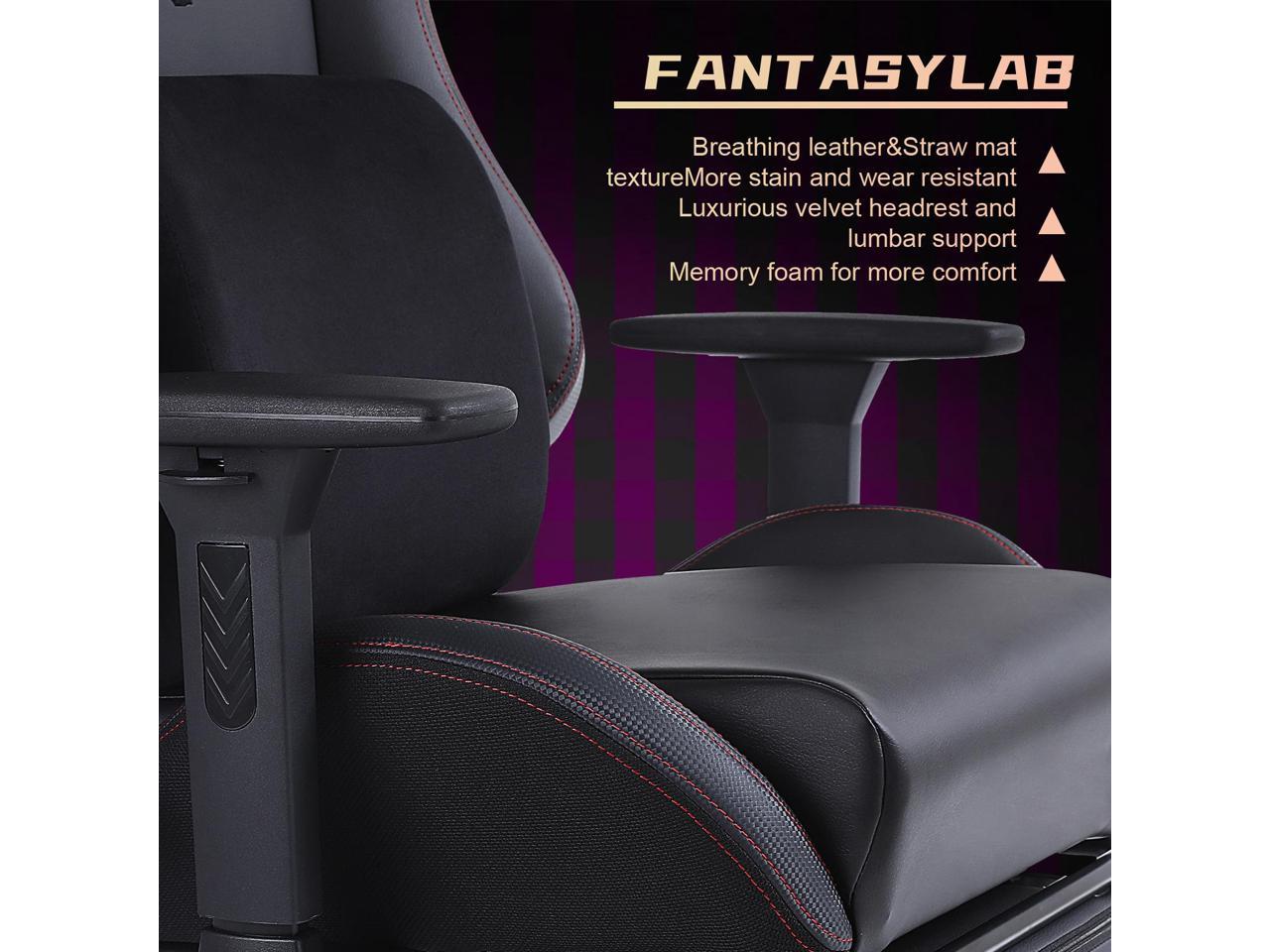 FANTASYLAB Memory Foam Gaming Chair Office Chair 300lbs with Velvet ...