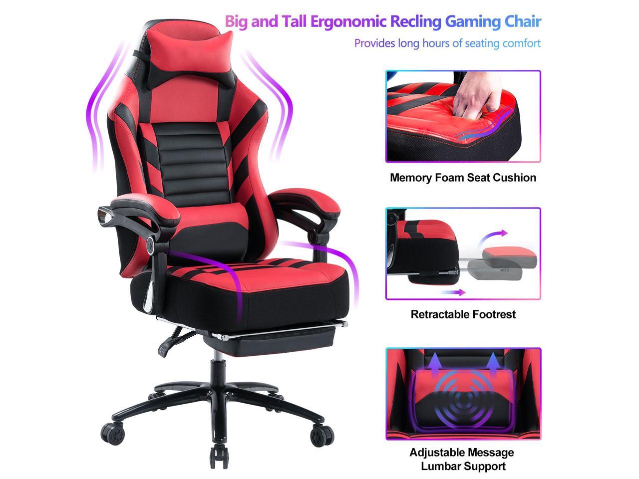 KILLABEE Big and Tall 400lb Massage Memory Foam Gaming Chair