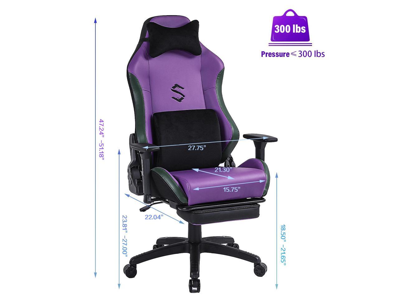 FANTASYLAB Memory Foam Gaming Chair Office Chair 300lbs with Velvet Lumbar Support,Racing Style