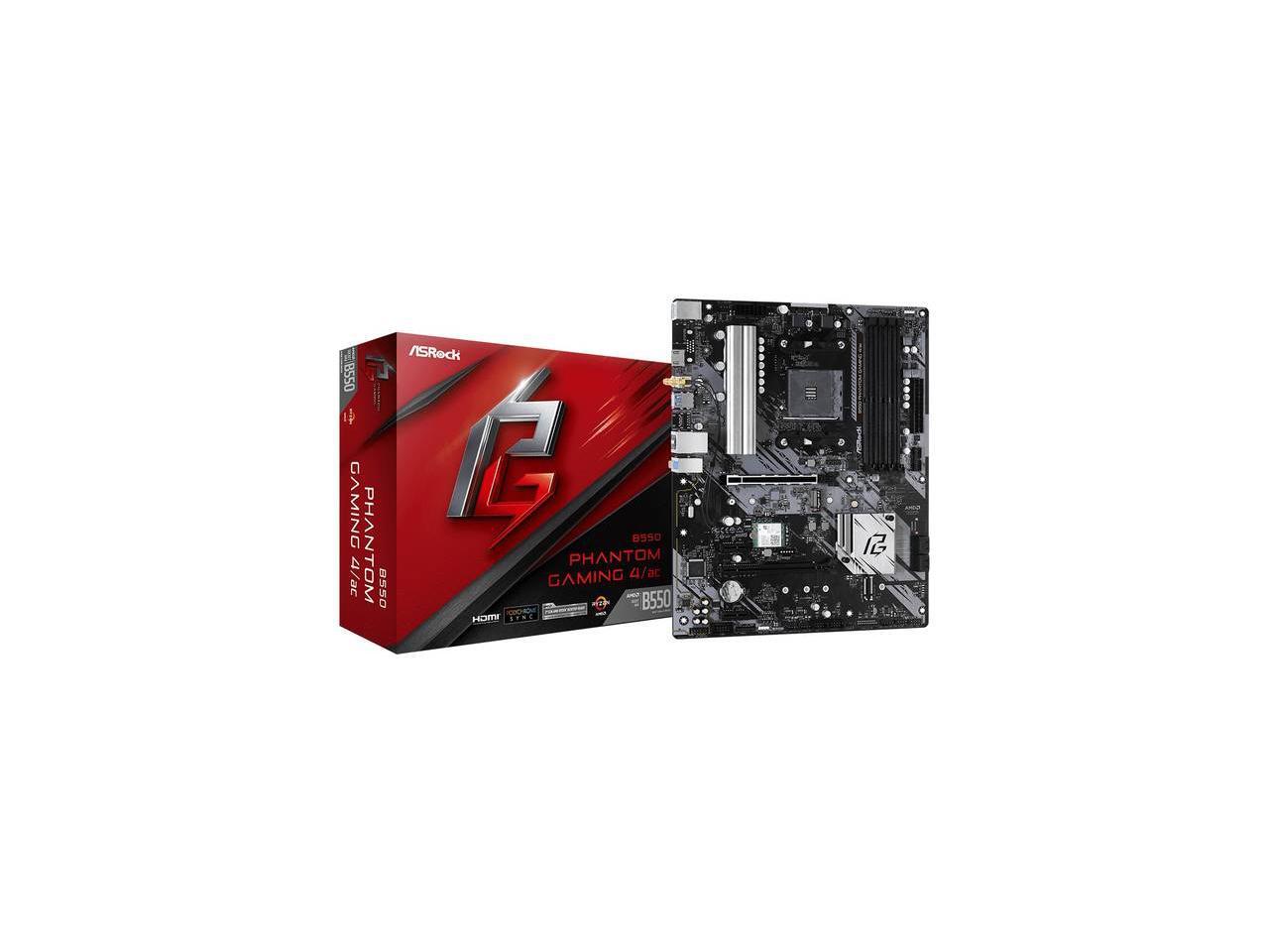 ASROCK B550 PHANTOM GAMING 4 AC Socket AM4/ AMD B550/ DDR4/ Quad