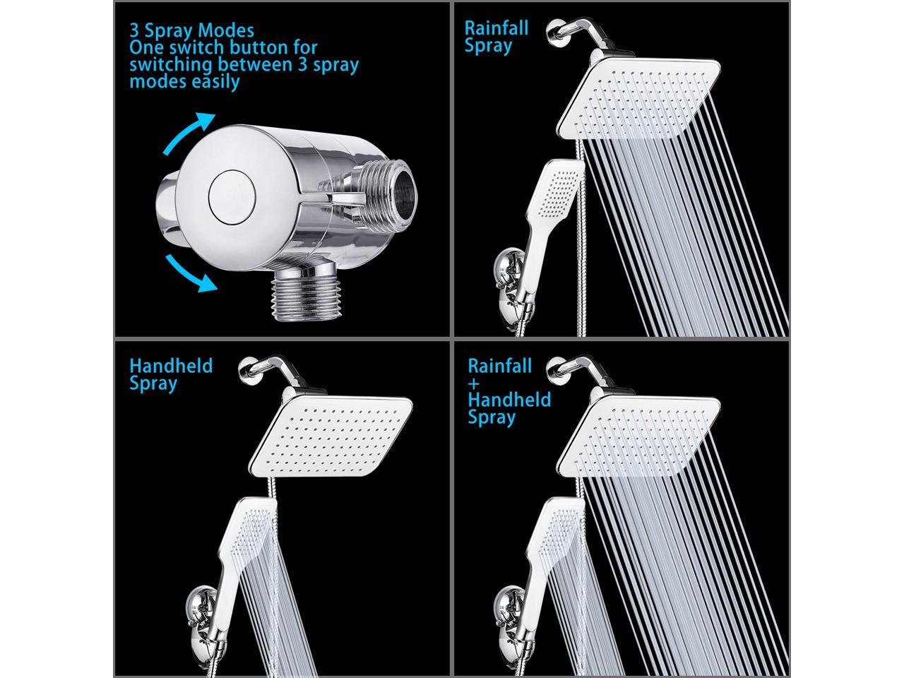 5 in 1 High Pressure Adjustable Handheld Shower Head Water Saving ...