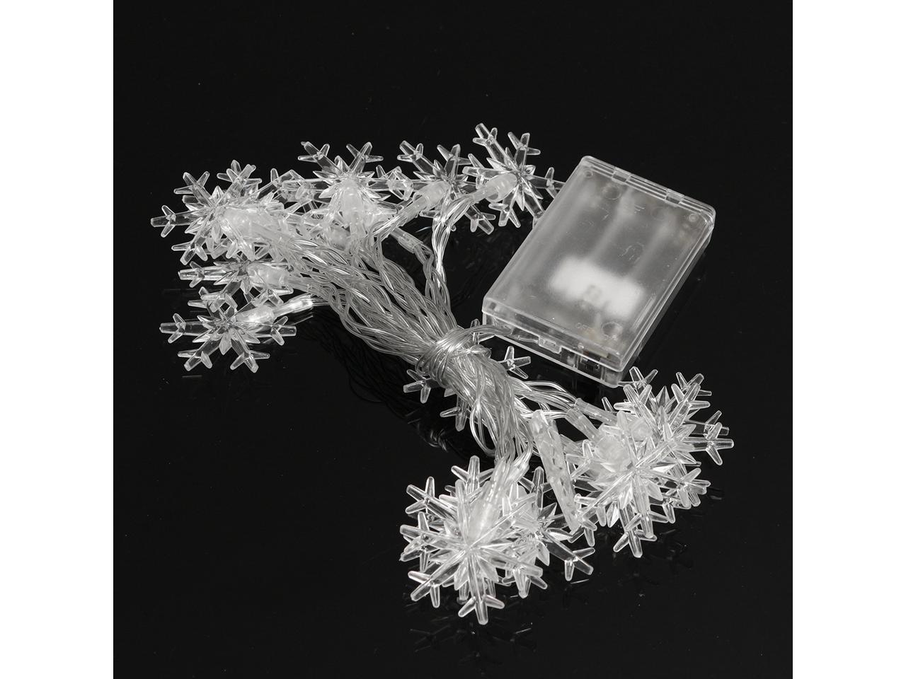 3D Hanging Snowflake Christmas Decoration Metal Wire With Warm White LEDs 30cm