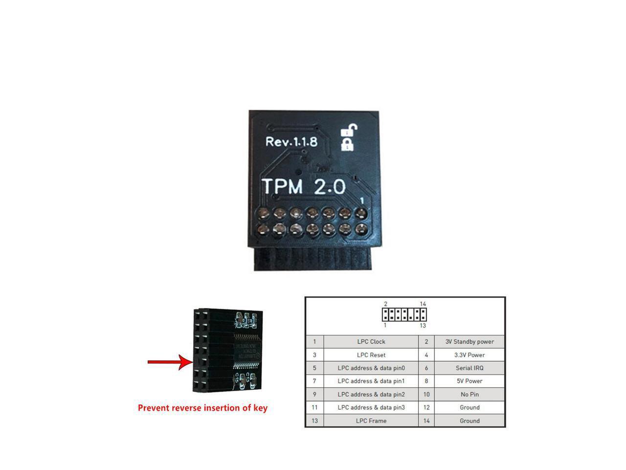 1Piece TPM 2.0 Security Module 14 Pin for MSI 14PIN LPC MS-4136 - Newegg.ca