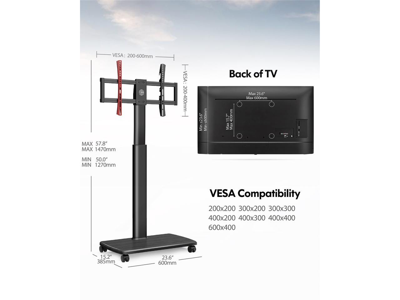 FITUEYES Universal Floor TV Stand Cart with Swivel Mount ...