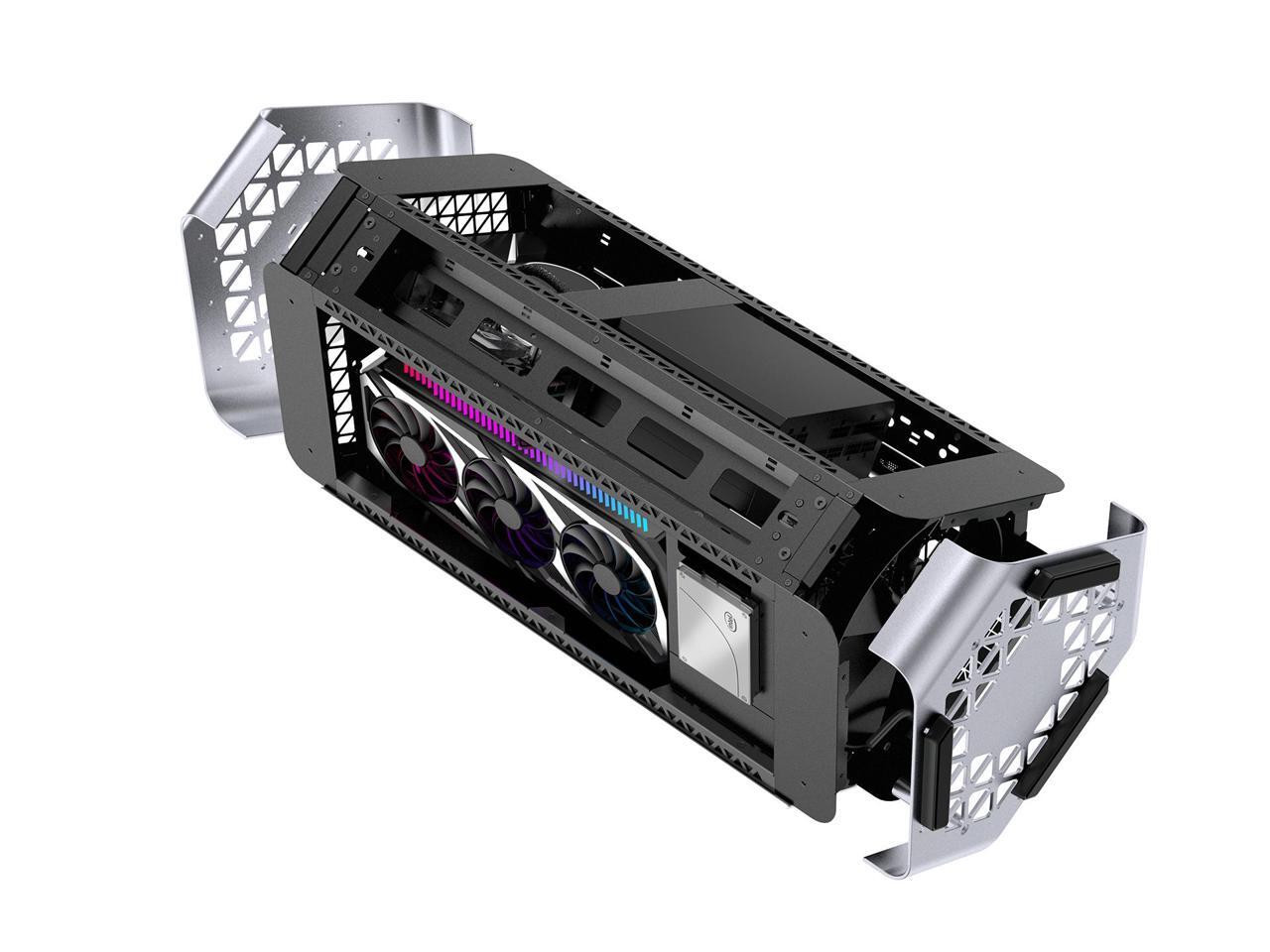 JONSPLUS BO102 Vertical Triangle Aluminum ITX Case, PCIE 4.0 Rise