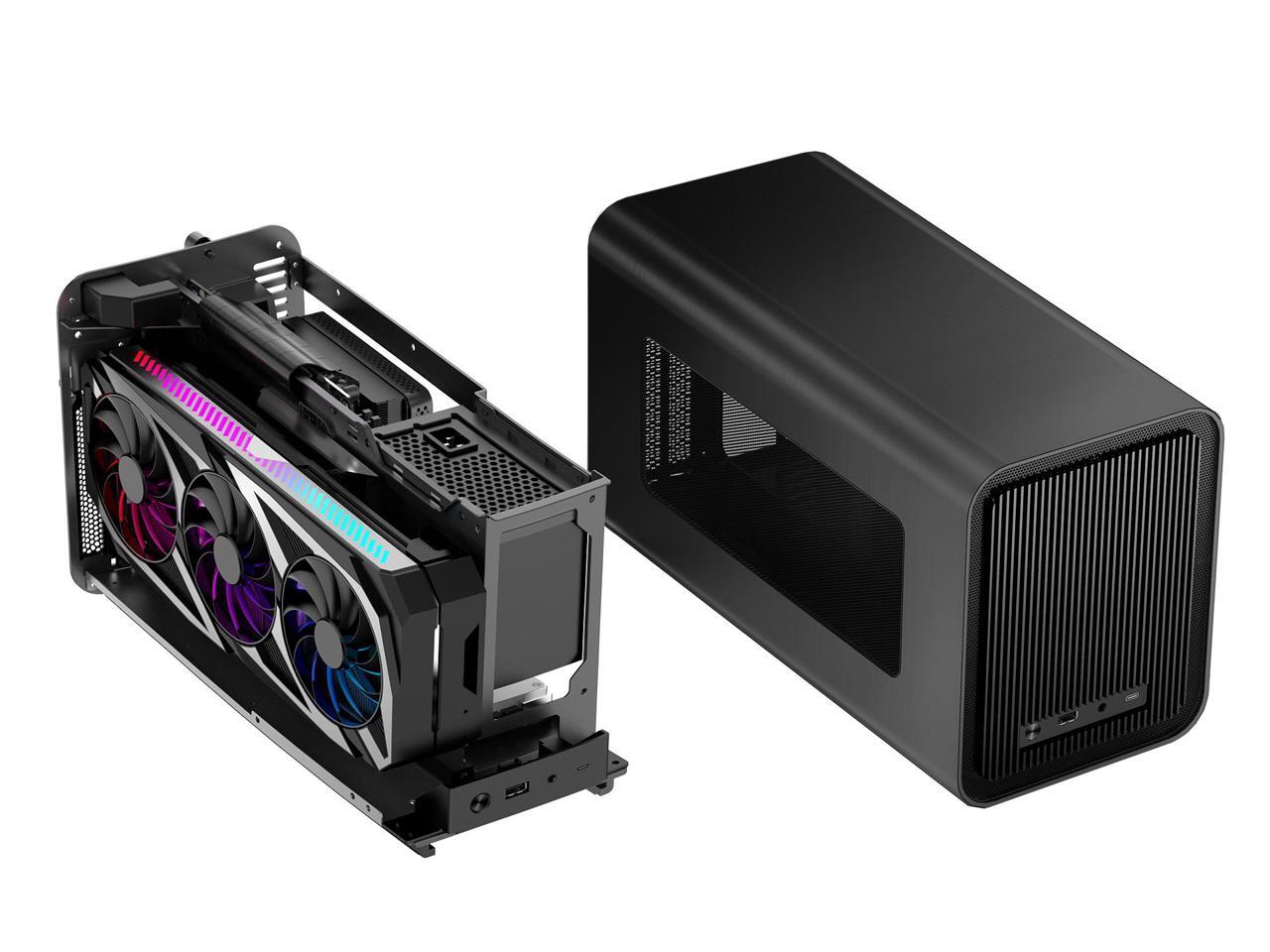 JONSBO V11 BLACK Mini ITX Tower Computer Case,with PCIE 4.0 Rise