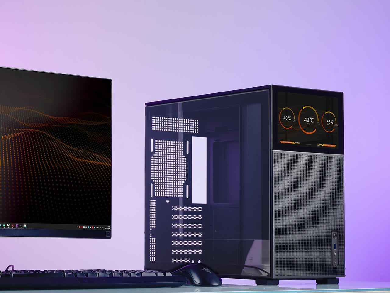 JONSBO D41 MESH SC BLACK ATX Computer Case with Sub HDLCD Display