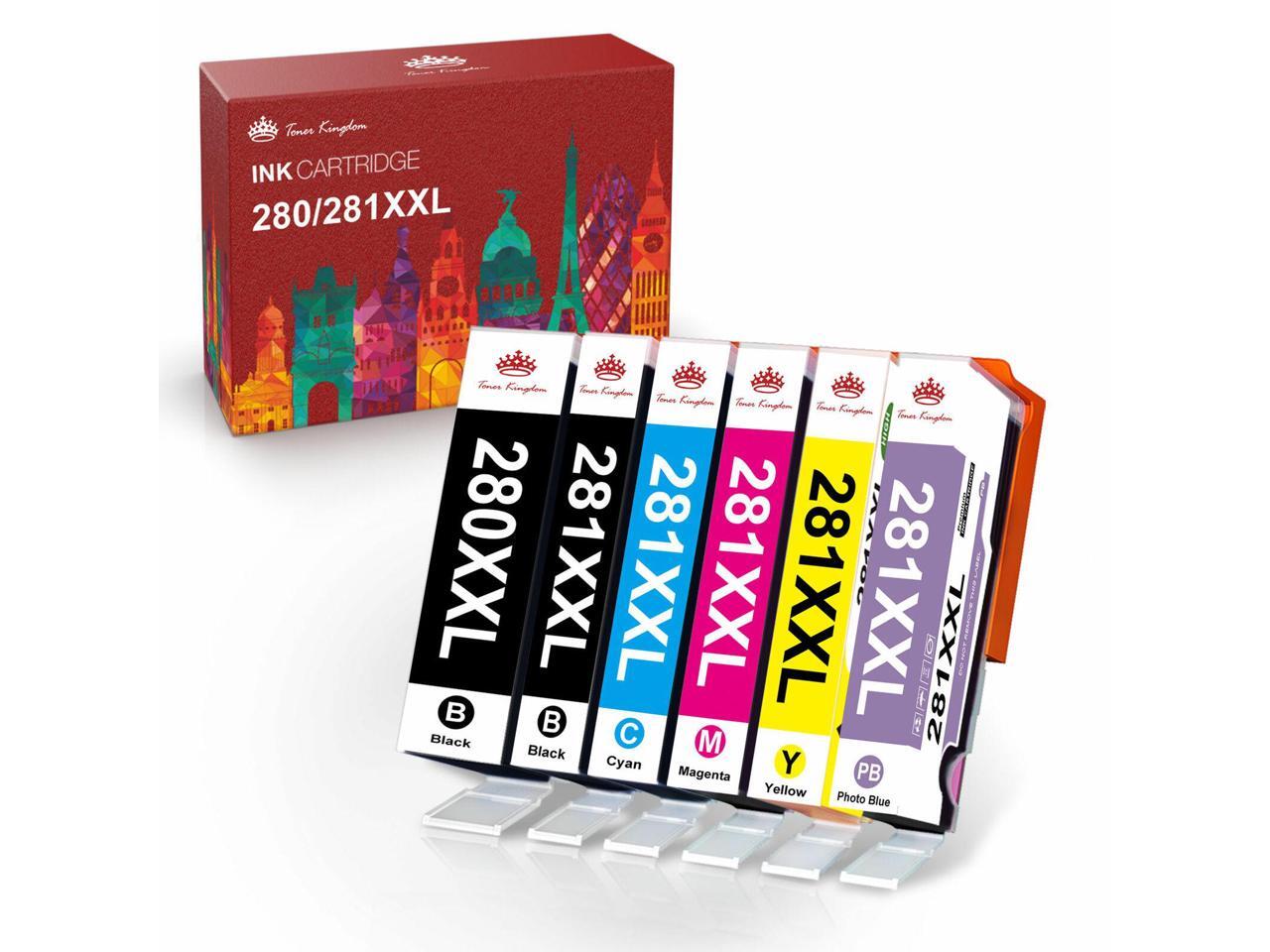 6 Pack (1PG,1B,1C,1Y,1M,1PB) Ink for Canon PIXMA TS702