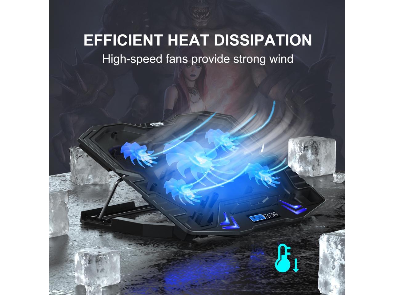 TopMate C5 Laptop Cooling Pad Gaming Notebook Cooler, Laptop Fan ...