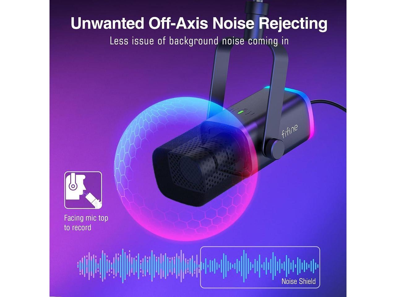 FIFINE XLR/USB Gaming Microphone Set, Dynamic PC Mic for Streaming