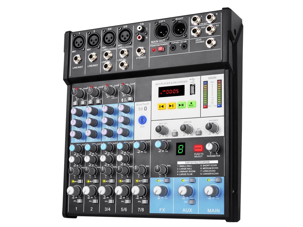 Depusheng MX8 digital 8 channel audio mixer professional DJ mixing