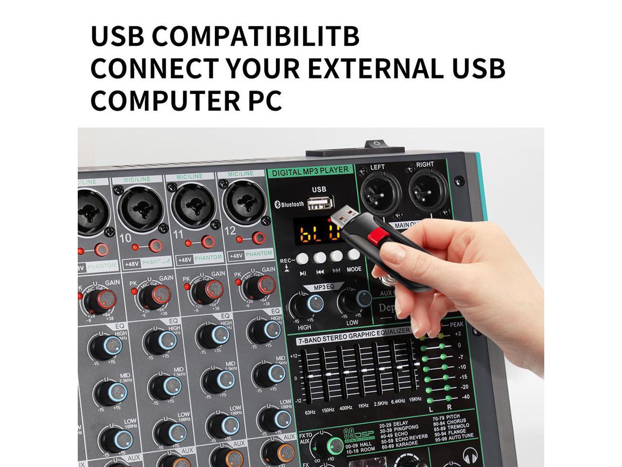 Depusheng PA12 Professional Audio Mixer Sound Board Console Desk System