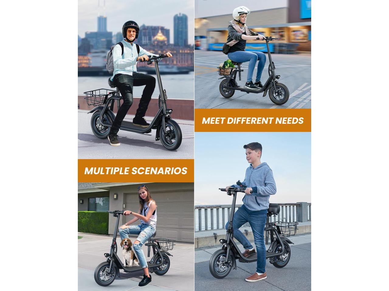 GYROOR C1 450W Electric Scooter with Seat, Powerful Motor up to 22
