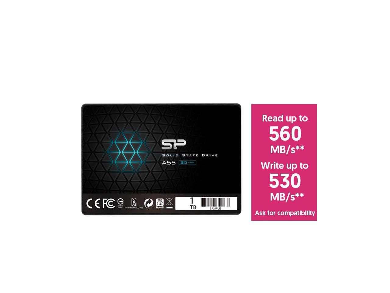 Silicon Power 1TB SSD 3D NAND A55 SLC Cache Performance Boost SATA III 2.5