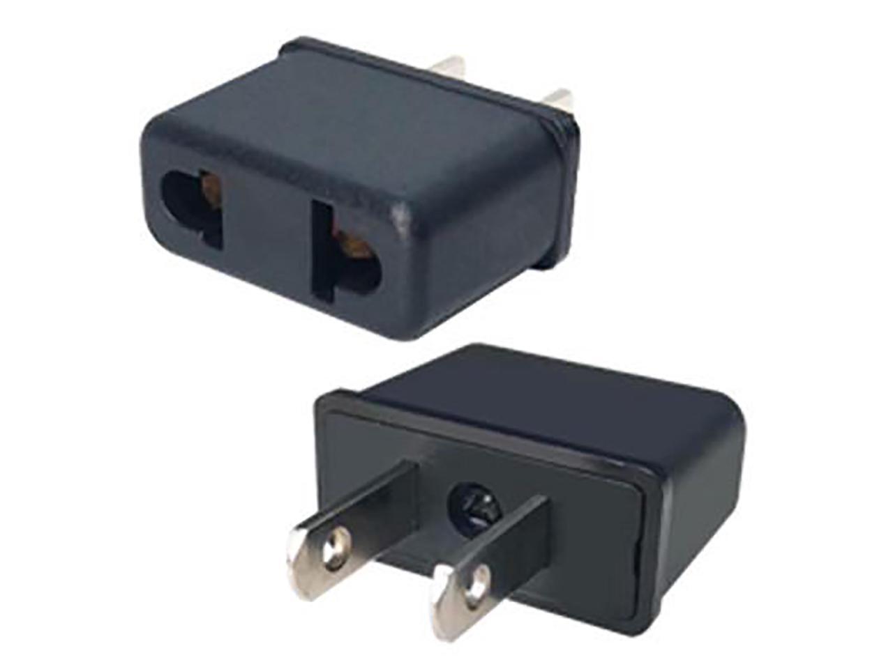 RHINO 2PACK US PLUG ADAPTER, TRAVEL POWER PLUG ADAPTER?TWO ROUND PIN