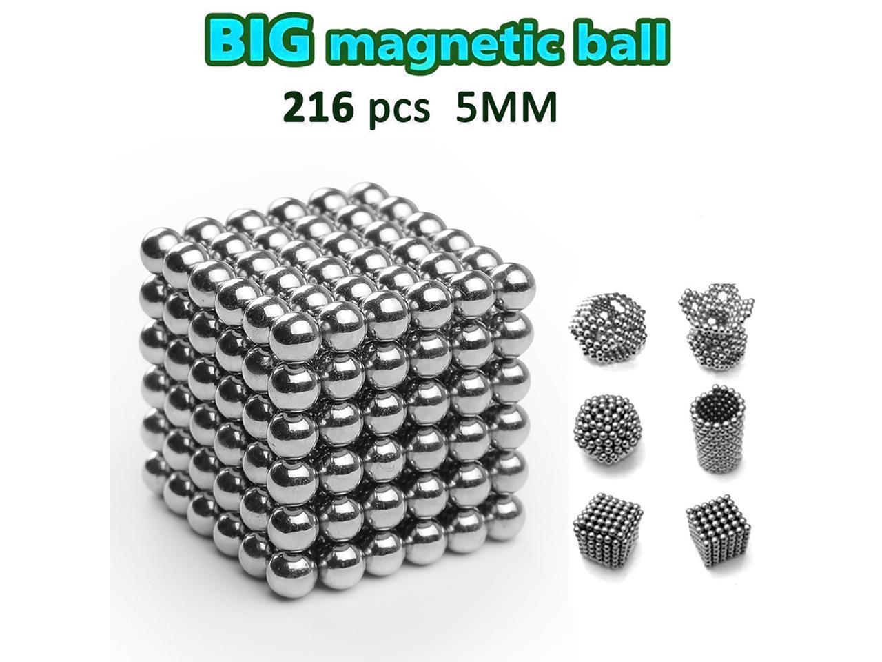 Aomeiter 5MM 216 Pieces Multicolored Magnetic Balls MagnetsToys Sculpture Building Magnetic Blocks Magnet Cube Gift for Intellectual Development Office Toy Stress Relief Gift for Teens and Adult 8 Color by JZKJ