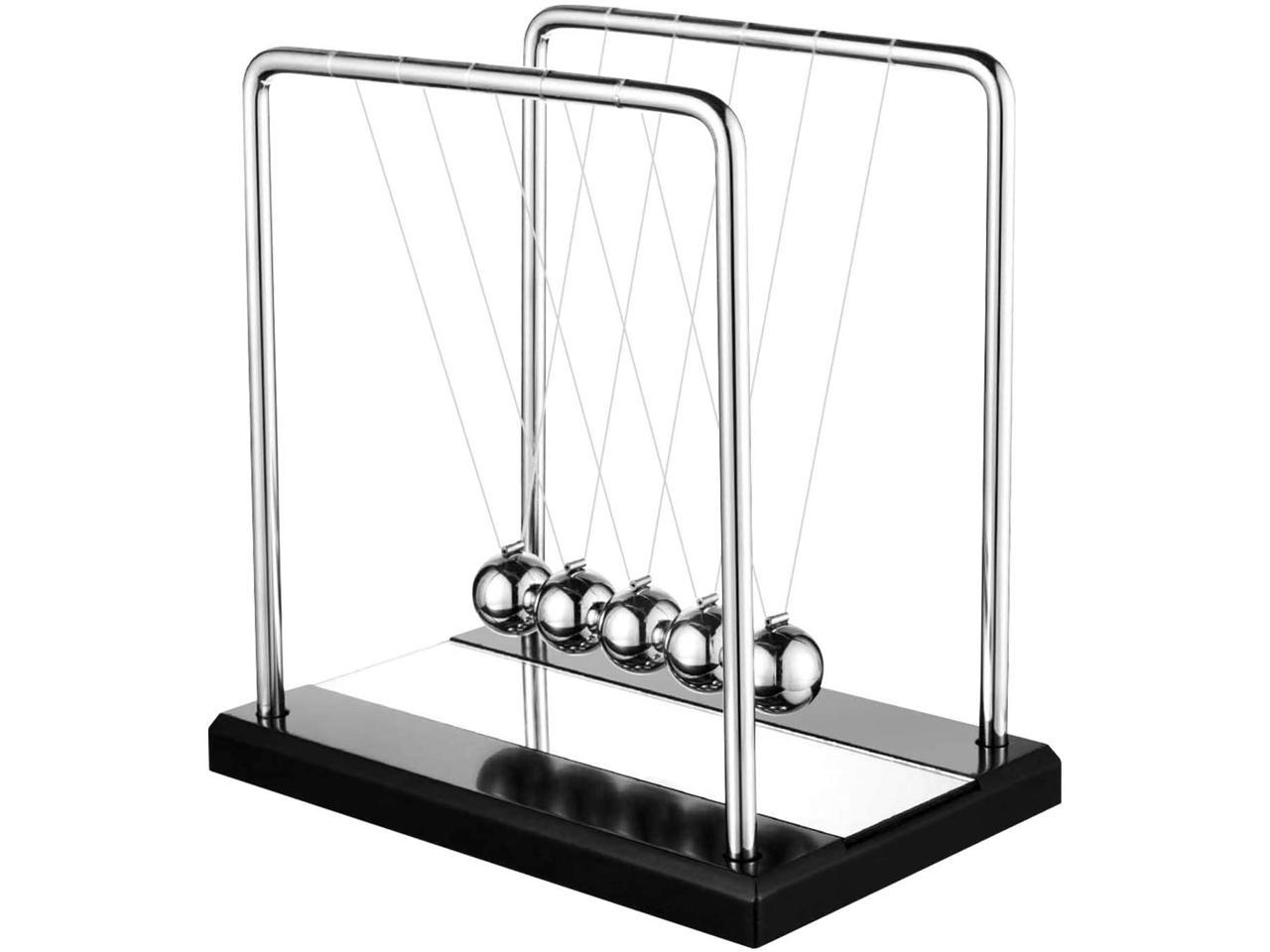 DOTSOG Oversized Newton's Cradle, Desk Table Decor Metal Pendulum Ball ...