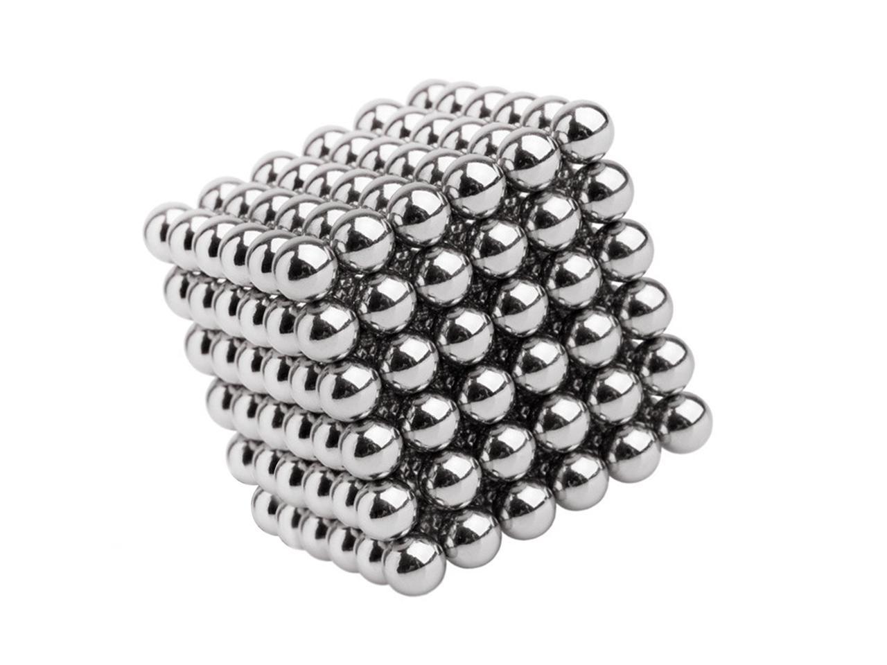 RQW 1000 PCS 3MM Powerful Magnetic Sculpture Magnet Building Blocks Fidget Toys Desk Decor for Intelligence Development and Stress Relief for Adults Silver 