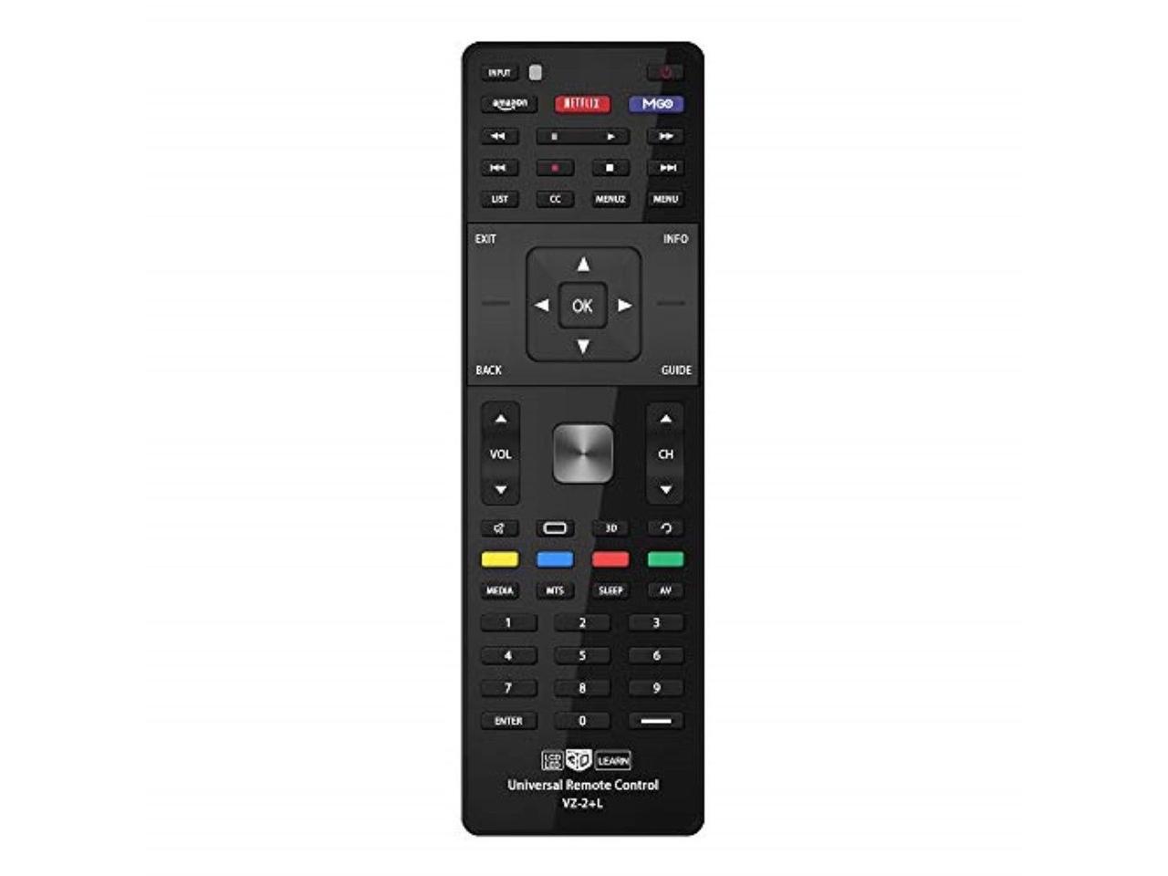 Smart Internet Apps with Gvirtue Universal Remote Control Compatible Replacement for Vizio E Series TV/ M Series TV/ HDTV/ LCD/ LED Netflix & M-GO Keys Sub XRT112 XRT100 VR1 2 10 15 etc 