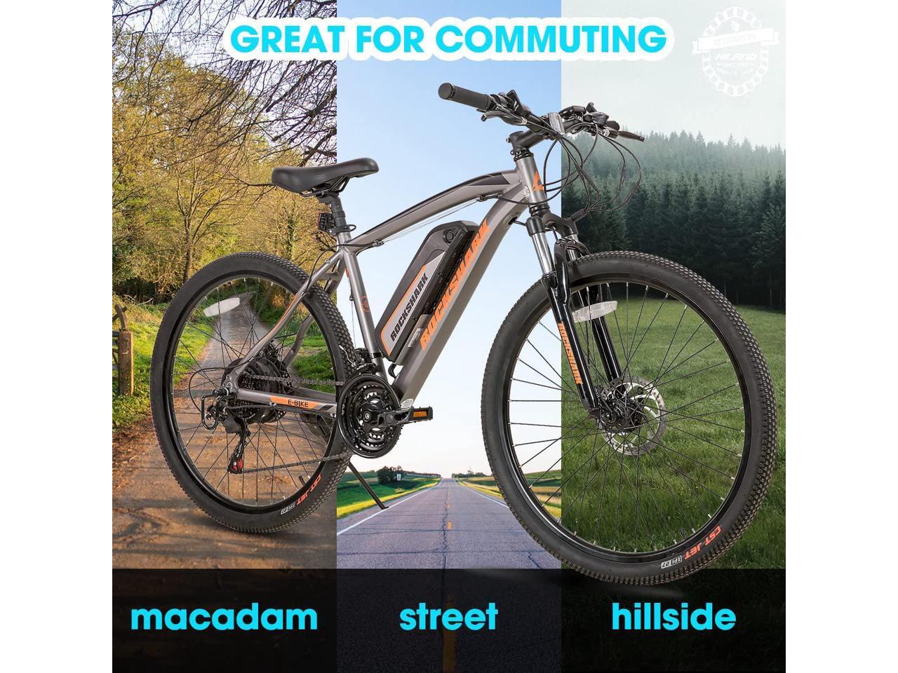 HILAND Rockshark Electric Bike Electric Mountain Bike Aluminum 26 inch 350W 21MPH Adults E-Bike 