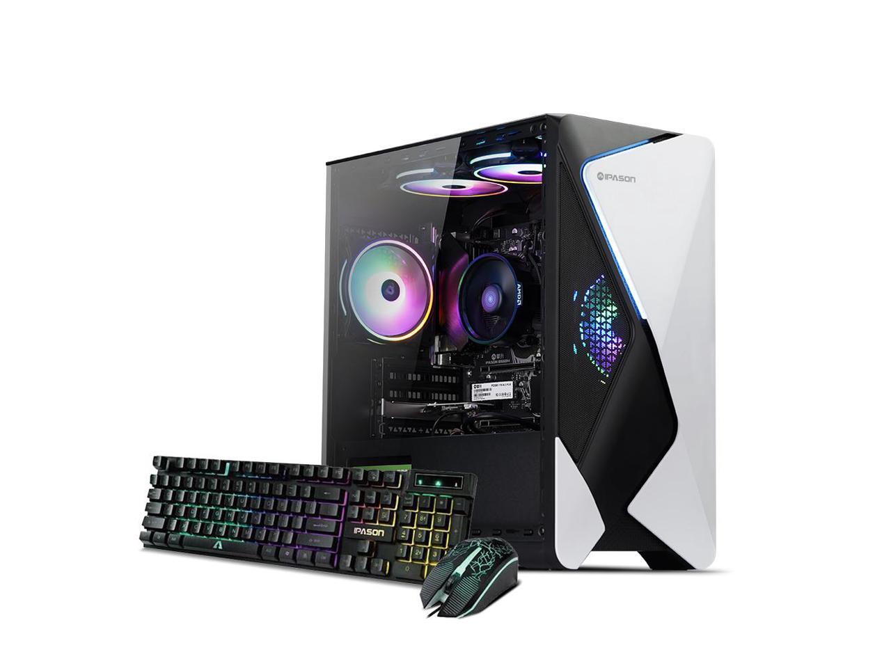 IPASON - Gaming desktop - AMD Ryzen 5 5600G 6 core 3.9GHz - 16GB DDR4 3200MHz - 1TB M.2 NVMe - 550W PSU - Windows 11 home - WIFI - Gaming PC