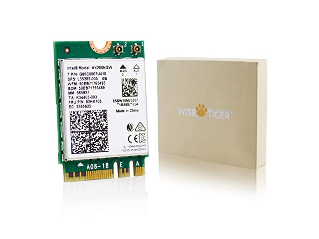 WISE TIGER WiFi 6 Card AX 3000Mbps PCIe Network Card AX200 2.4Ghz//5.8Ghz with Bluetooth 5.1 /& Heat Sink Wireless PCI Express Wi-Fi Adapters Dual Band Antenna for Windows 10 64-bit