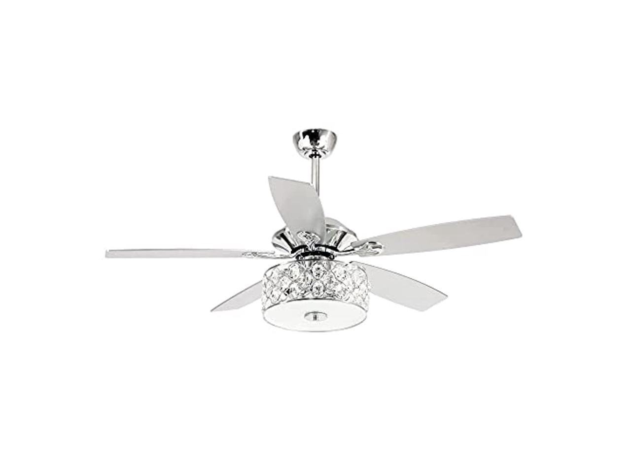 Ceiling Fan with Lights&Remote Control Silver Color Blades Contemporary Style 