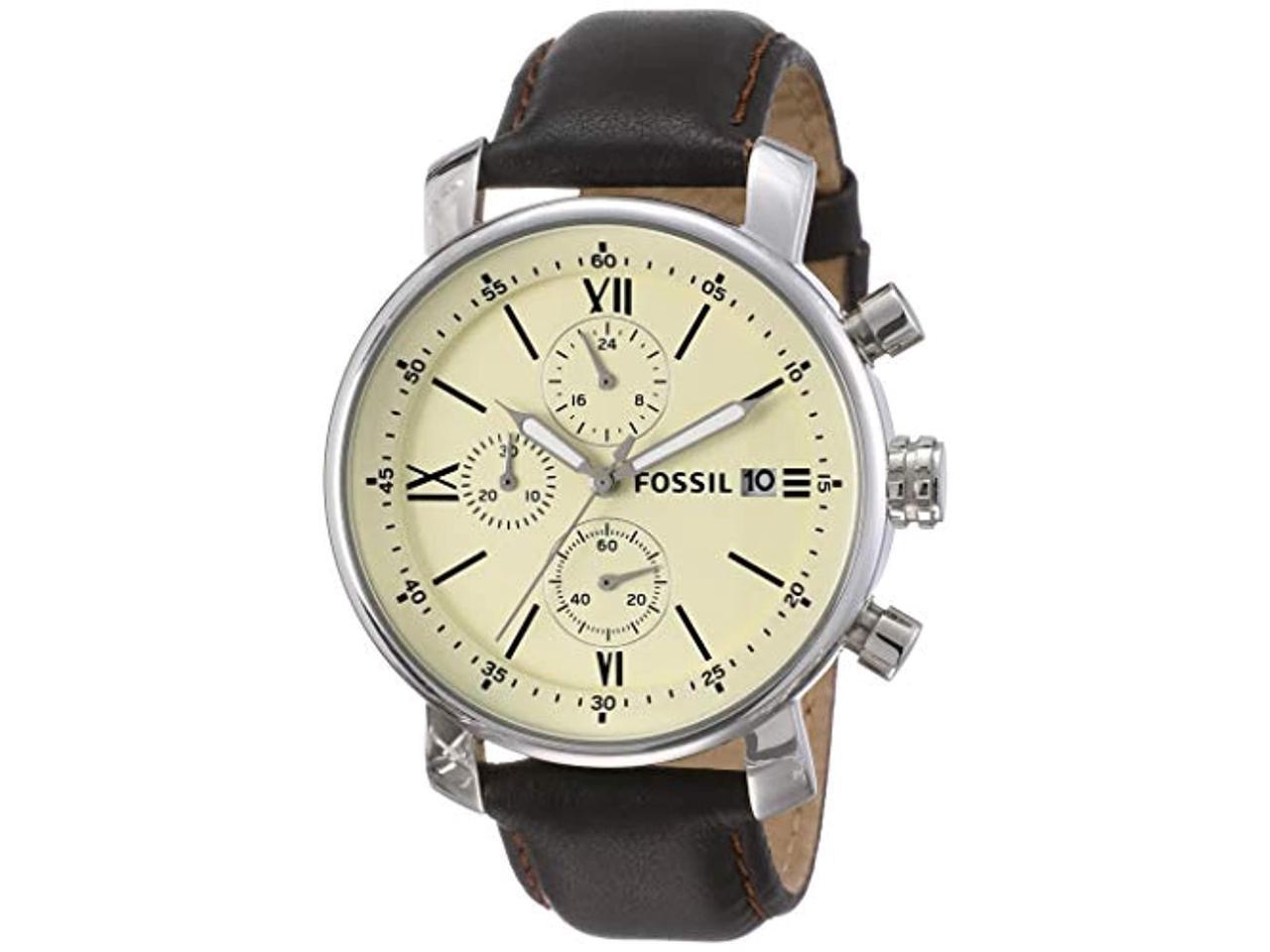 Fossil BQ1007 Rhett Chronograph Brown Leather Men's Watch - Newegg.com