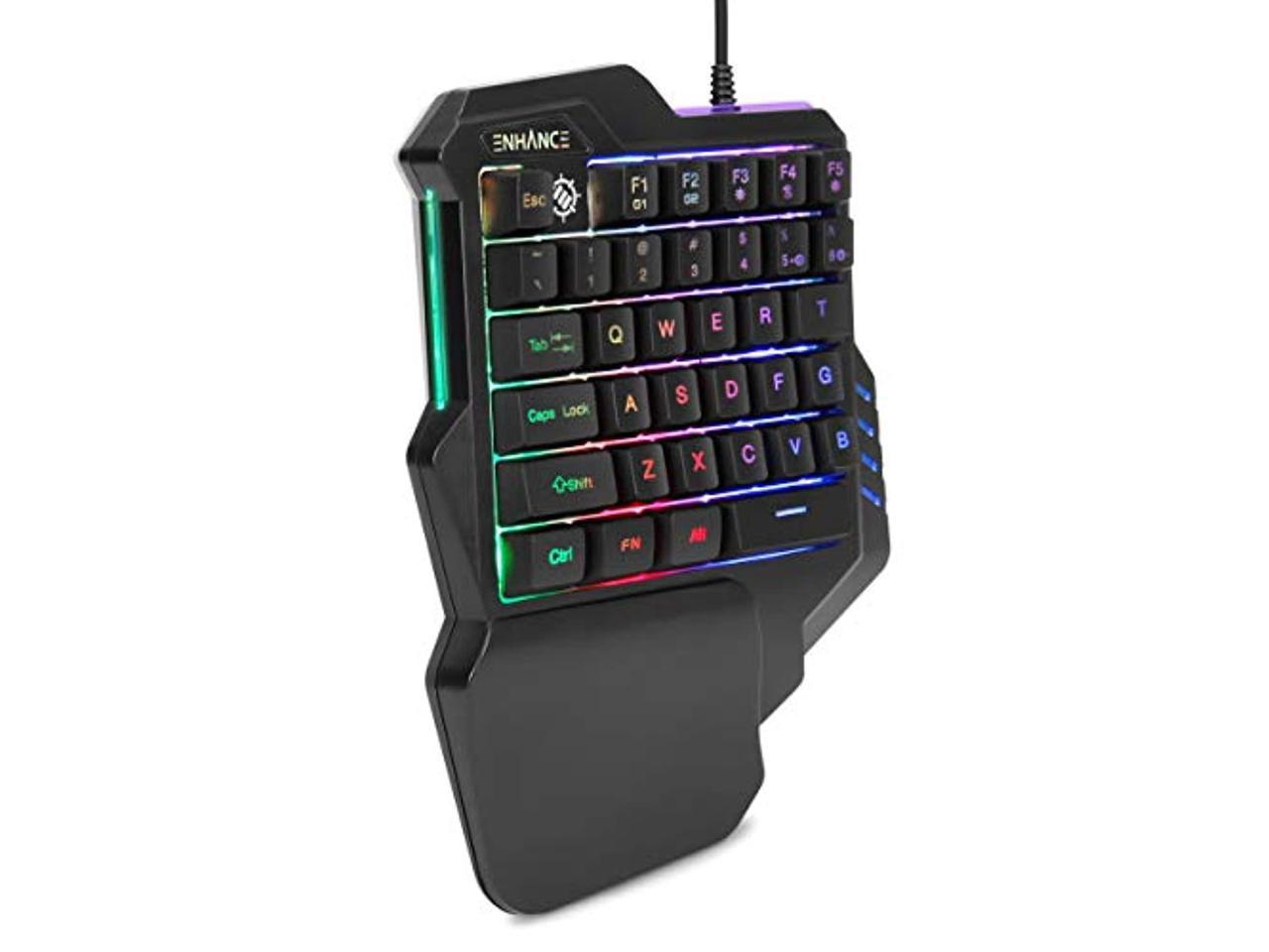 Mini Gaming Keypad ECVILLA 46-Key Wired Professional Singlehanded Gaming Keyboard 
