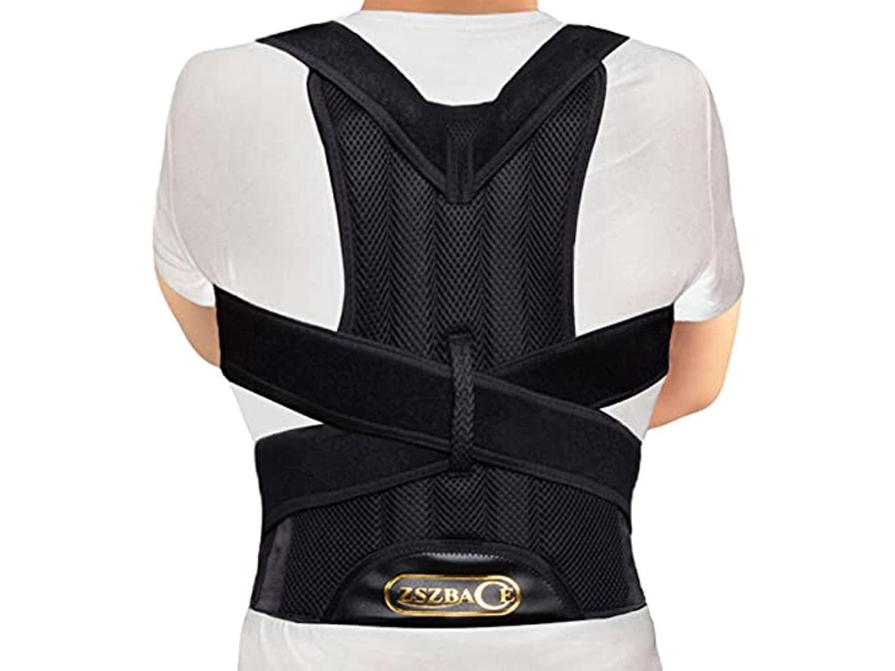 Aollop Posture Corrector for Men and Women Back Brace Lumbar Support with Breathable Adjustable Elastic Bands Support Bars Posture Improve Back Pain Association Lower Lumbar Relief Waist 27-51 