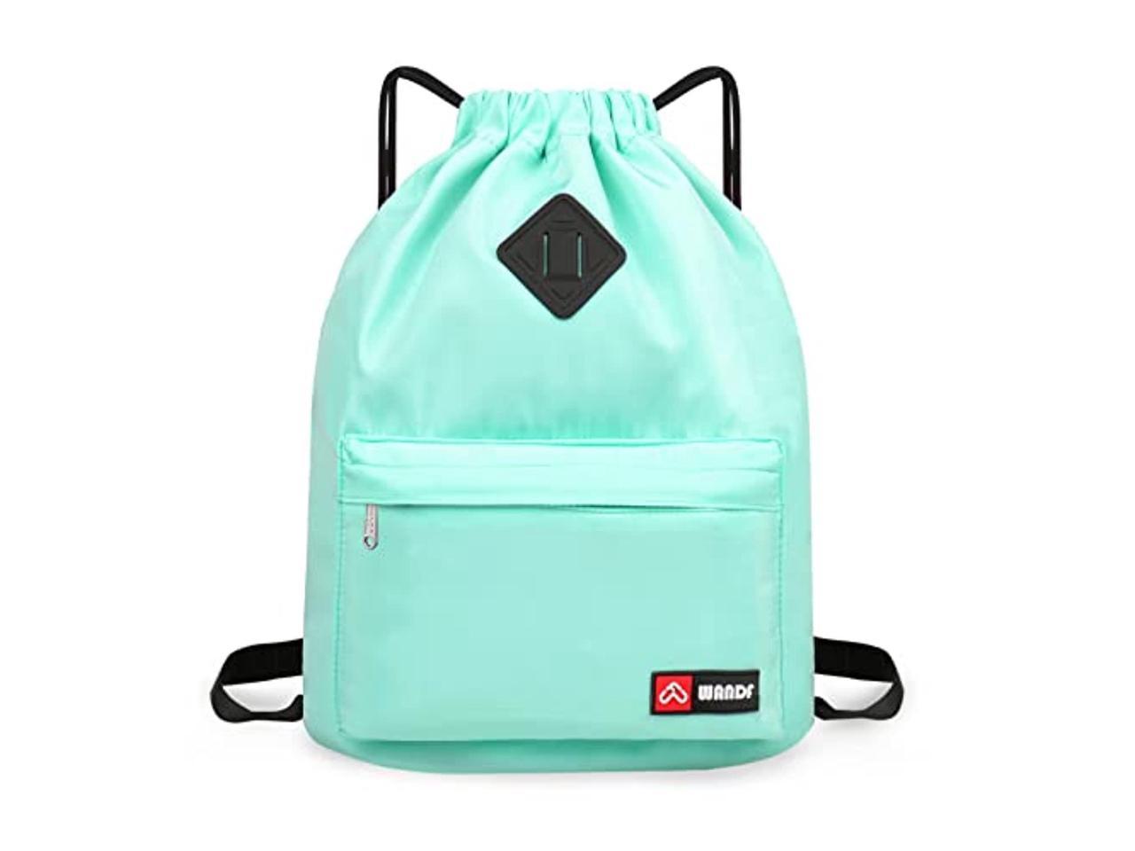 wandf drawstring backpack with shoe pocket, string bag sackpack cinch ...