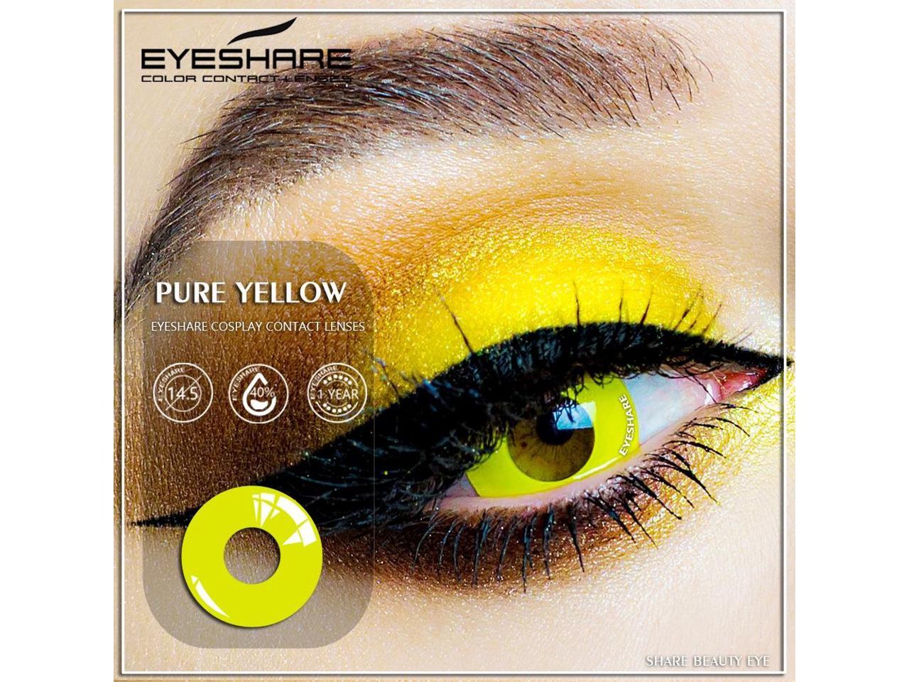 eyeshare-2pcs-pair-pure-series-yellow-contact-lenses-for-eyes-colored