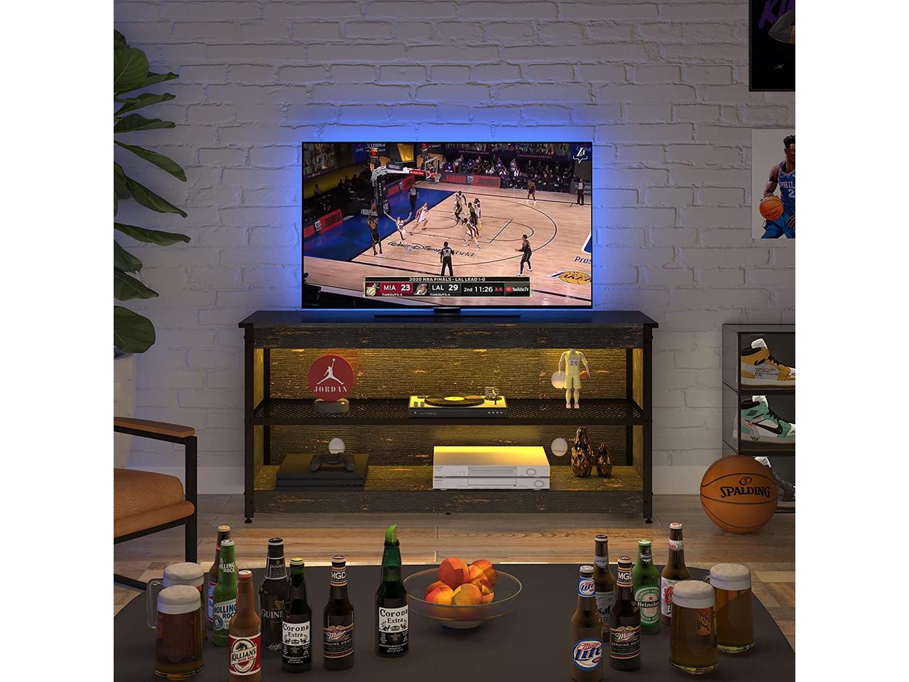 Bestier Gaming TV Stand with LED Lights for Televison up to 60