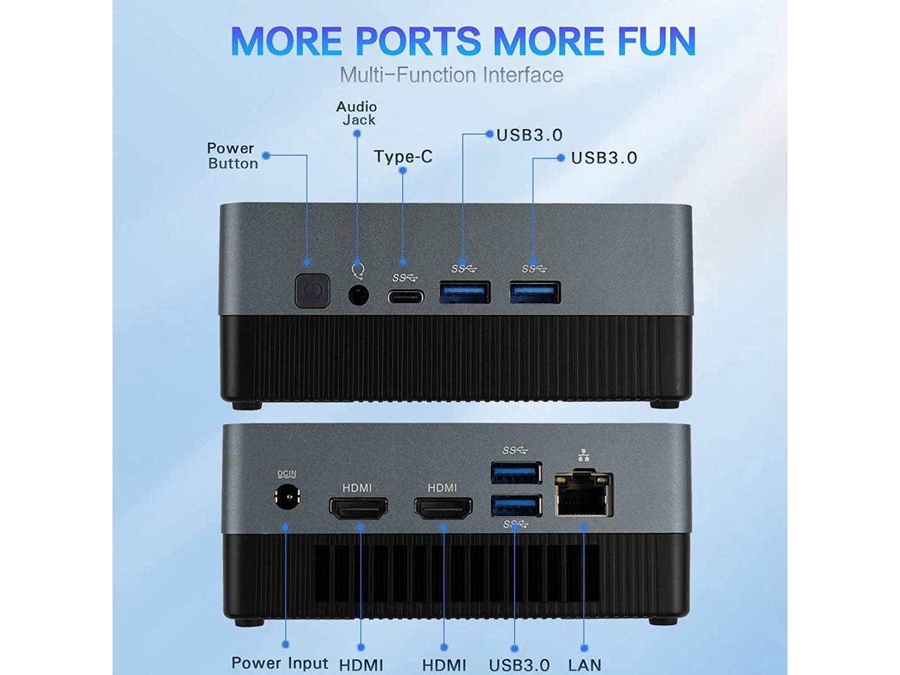 Mini PC Windows 11 Pro Intel i58279U(up to 4.1GHz) 16GB RAM/512GB SSD