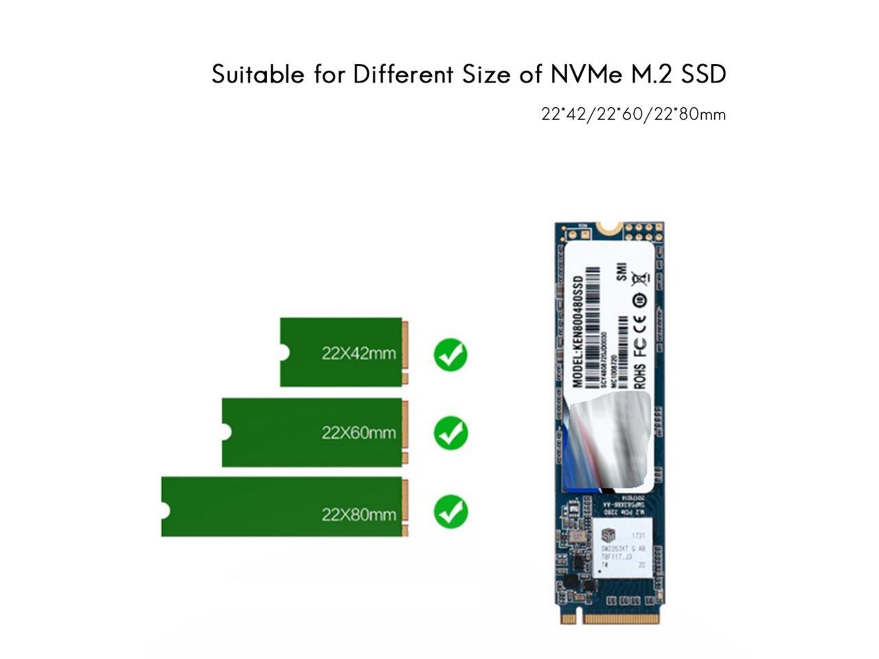 Ssk aluminum m 2 nvme ssd enclosure adapter usb 3 1 gen 2 10 gbps to