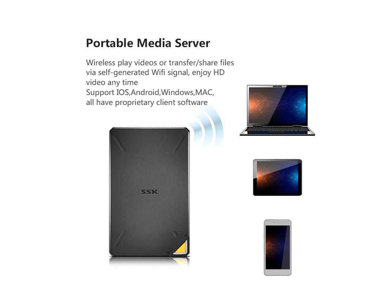 Bundles SSK 4TB Personal Cloud Network Attached Storage Support Auto-Backup,Home Office Storage NAS and SSK 2TB Portable NAS External Wireless Hard Drive with Own Wi-Fi Hotspot 