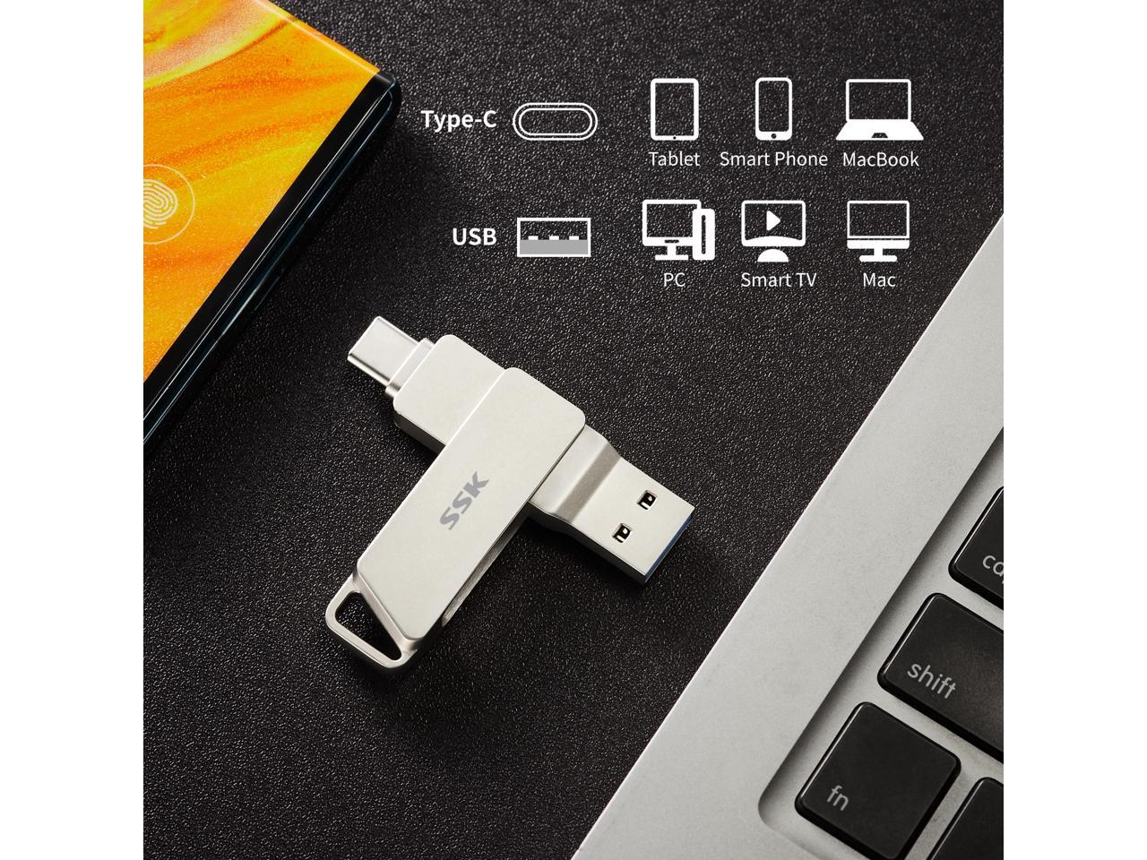 Ssk 128gb Usb C Flash Drive 150mb S Transfer Speed Dual Drive 2 In 1 Otg Type C Usb 3 1 Thumb