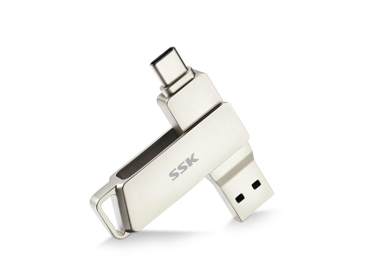 SSK 128GB USB C Flash Drive 150MB S Transfer Speed Dual Drive 2 In 1