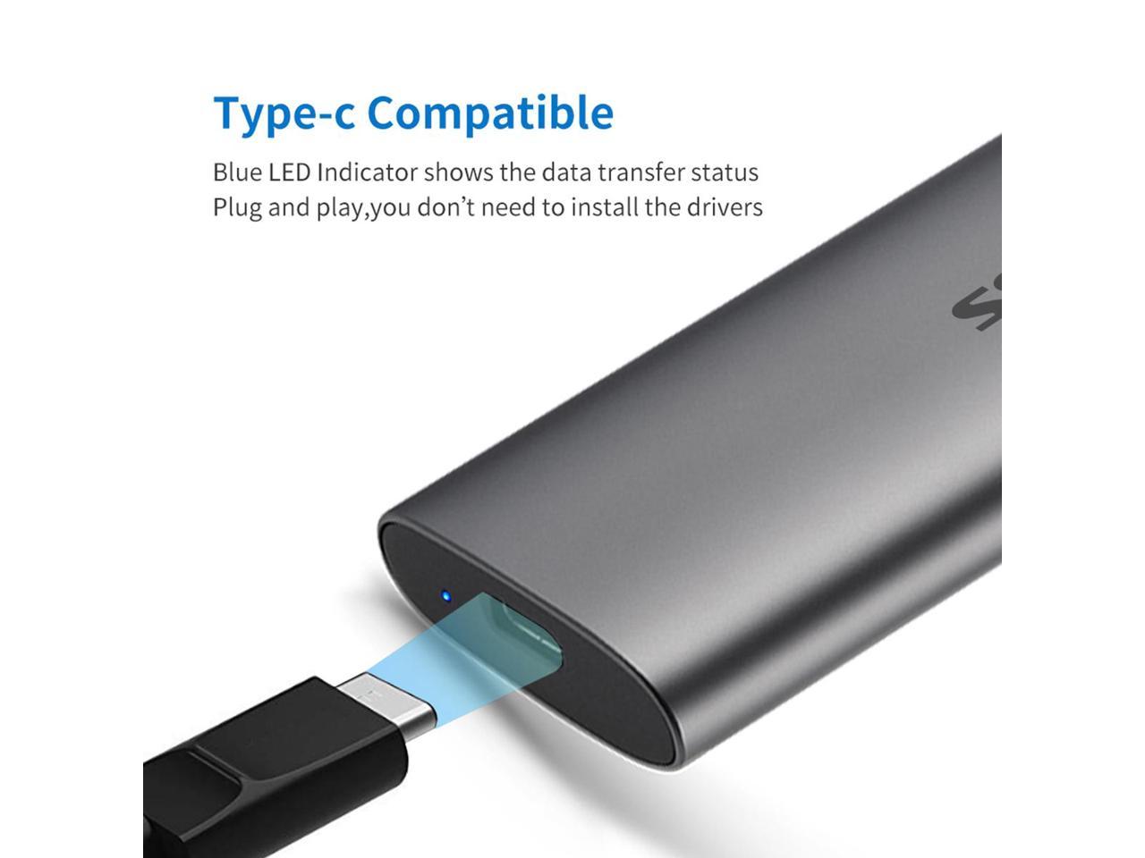 SSK 256G Portable External SSD,USB3.1 Gen2(6Gbps) Ultra Speed External  Solid State Drive USB-C Mini External SSD with 550MB/s Data Transfer for 