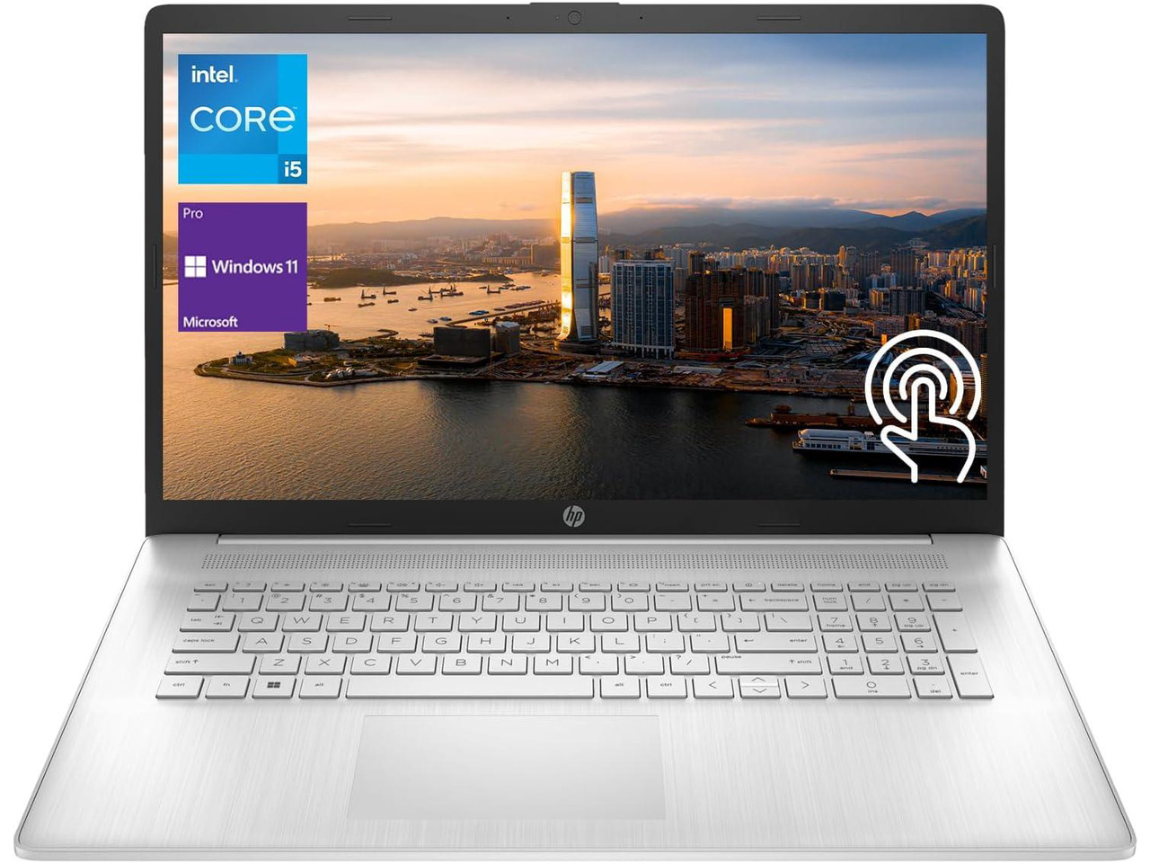 HP Business Laptop, 17.3" HD+ Touchscreen, Intel Core i5-1334U, 16GB RAM, 512GB PCIe SSD, Webcam, FP Reader, Wi-Fi 6, Backlit Keyboard, Windows 11 Pro, Silver