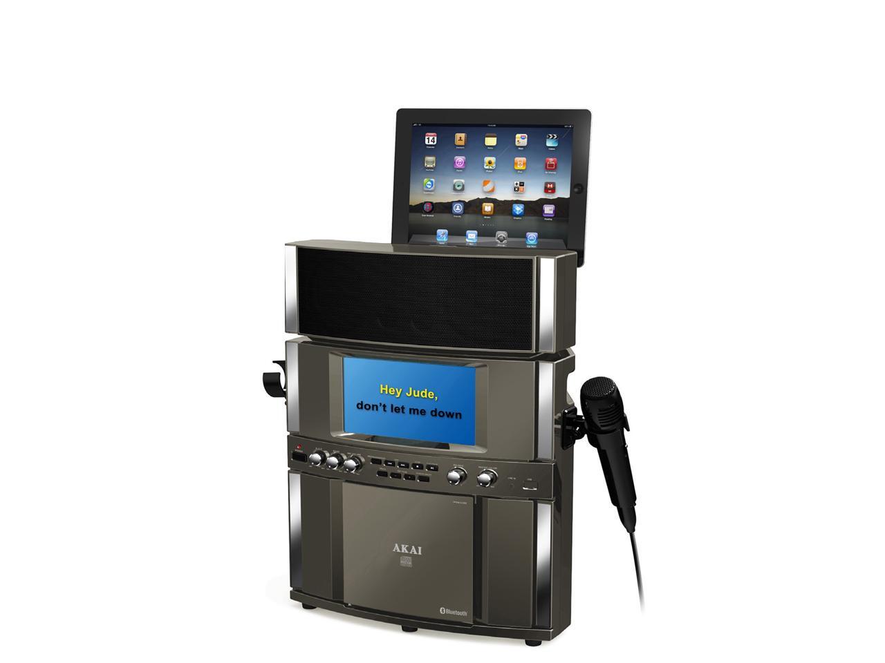 AKAI KS800BT CD+G Bluetooth Karaoke System with 7" TFT & Tablet Cradle