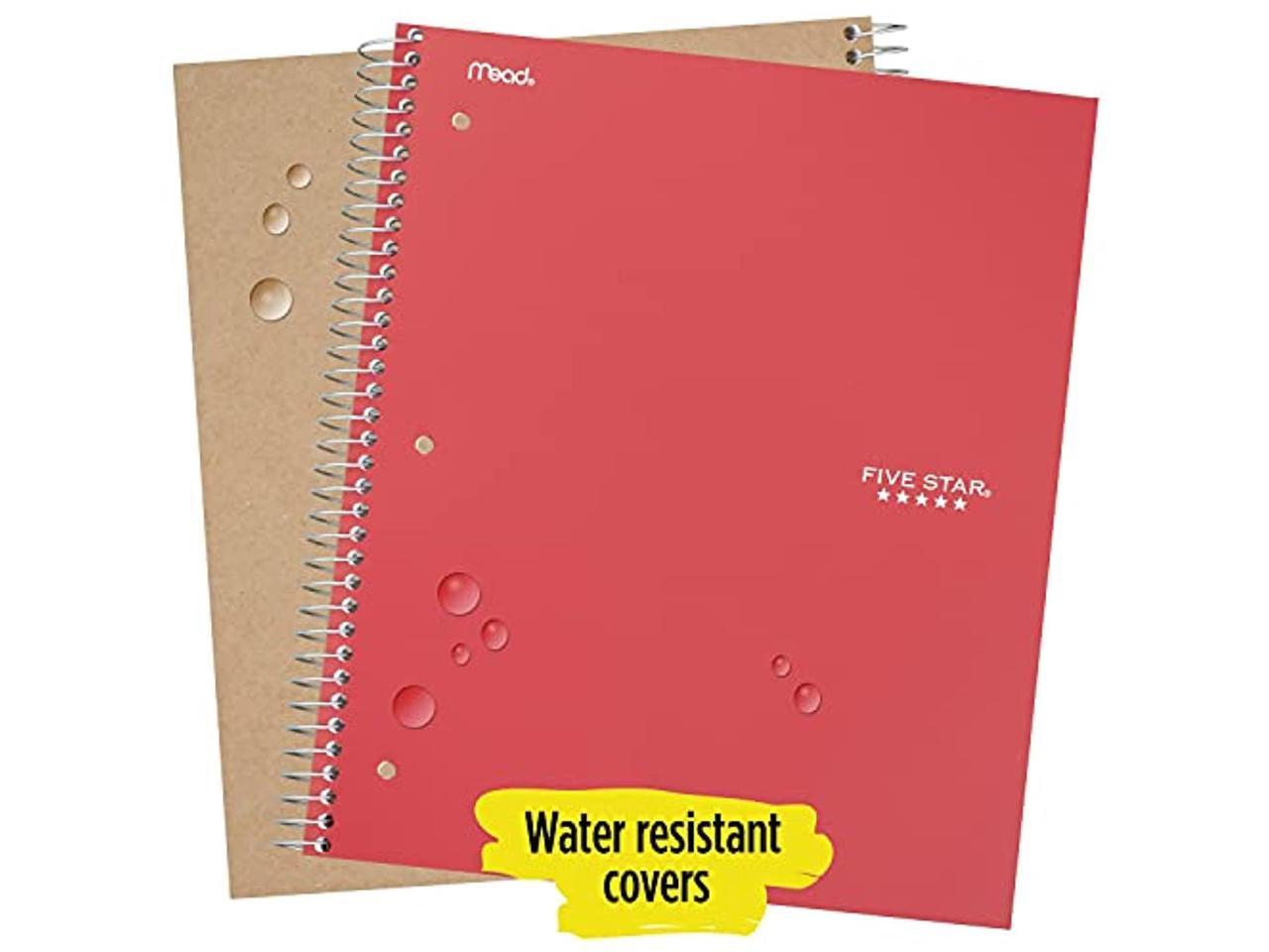 Red 3 Subject 150 Sheets Spiral Notebook 11 x 8-1/2 inches 